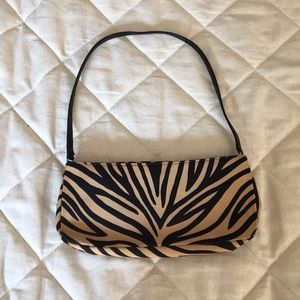 Kate Spade zebra clutch with maroon interior